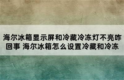 海尔冰箱显示屏和冷藏冷冻灯不亮咋回事 海尔冰箱怎么设置冷藏和冷冻